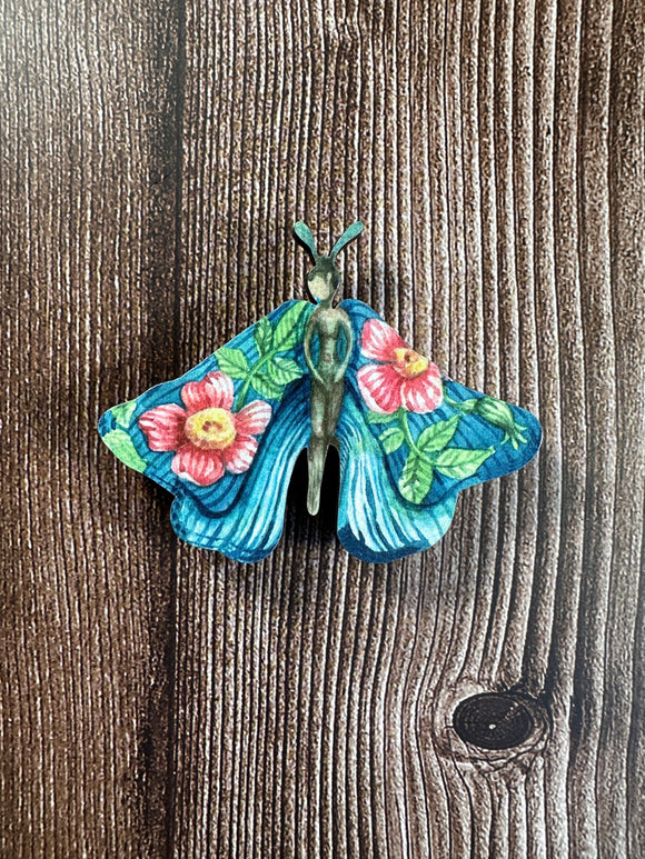 Blue Lady Butterfly  | Wooden Needle Minder