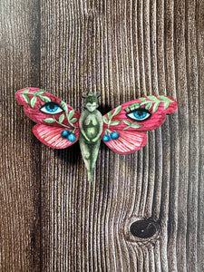 Red Lady Butterfly  | Wooden Needle Minder