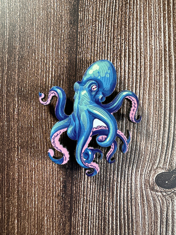 Octopus Pink Tentacles | Wooden Needle Minder