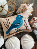 July - Blue Chaffinch | The Little Birds Calendar | The Little Stitcher
