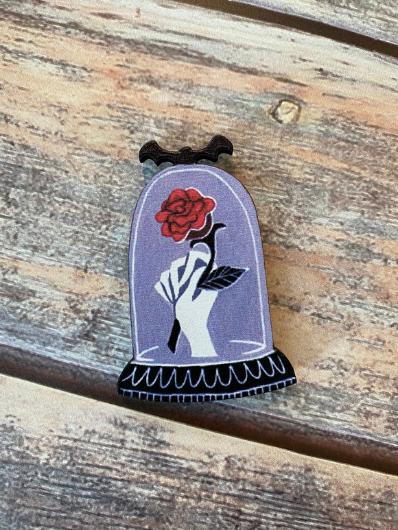 Creepy Enchanted Rose | Wooden Needle Minder