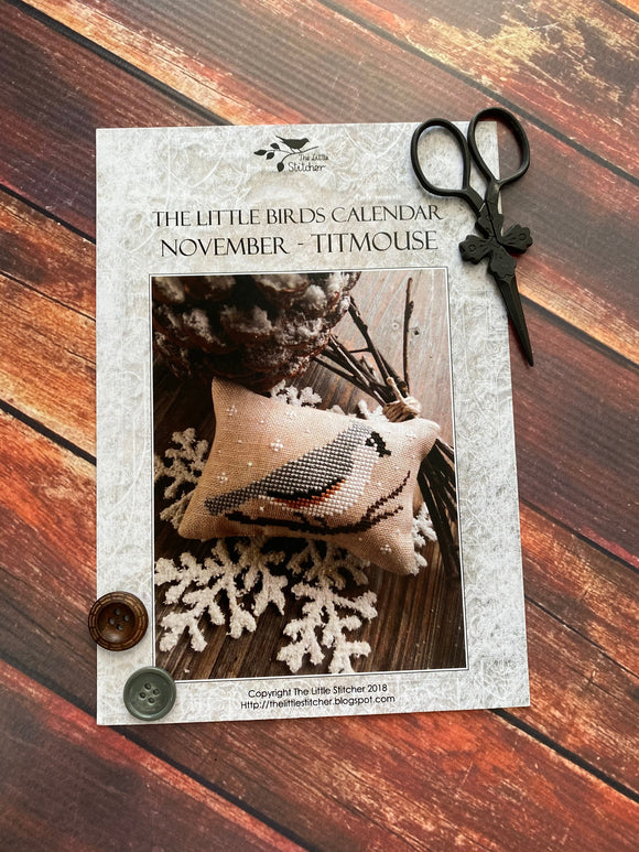 November - Titmouse | The Little Birds Calendar | The Little Stitcher