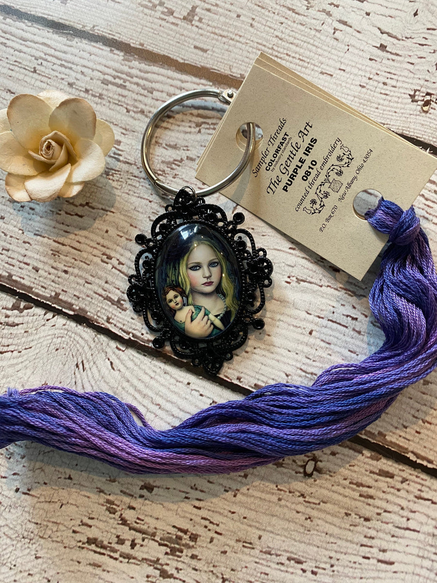 Girl with Doll | Thread Ring – Pumpkin Creek Primitives