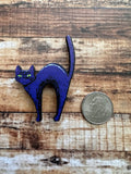 Arching Black Cat  | Wooden Needle Minder