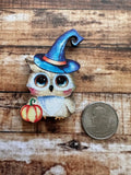 Owl with Pumpkin | Wooden Needle Minder