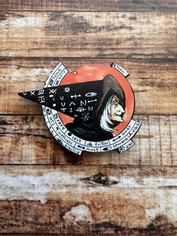 Witch with Glyphs | Wooden Needle Minder