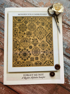 Forget Me Not - A Quaker Alphabet Sampler | Modern Folk Embroidery