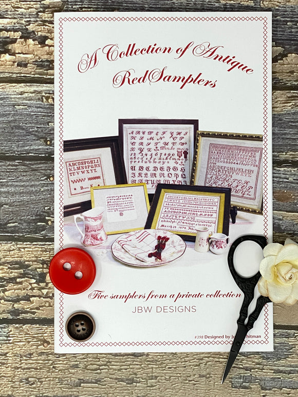 A Collection of Antique Red Samplers | JBW Designs