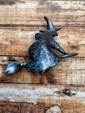 Witch on Broom | Wooden Needle Minder