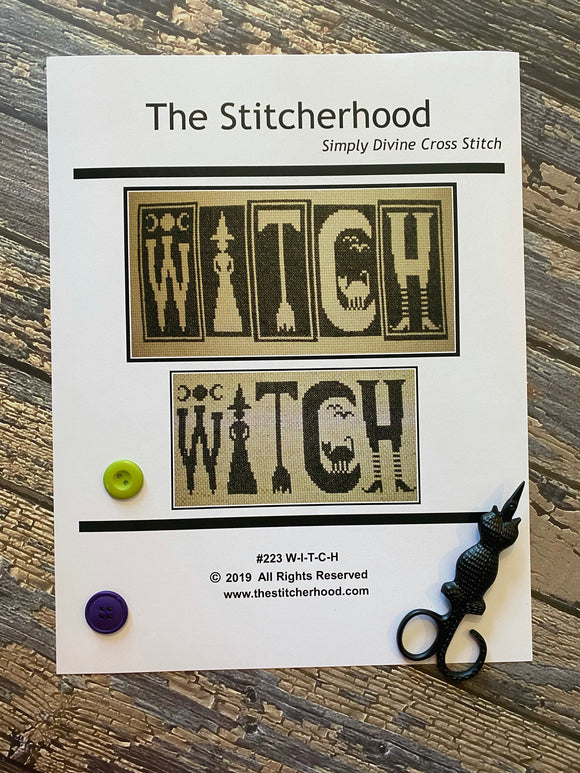 Witch, Cross stitch pattern, Halloween cross stitch, Witch c