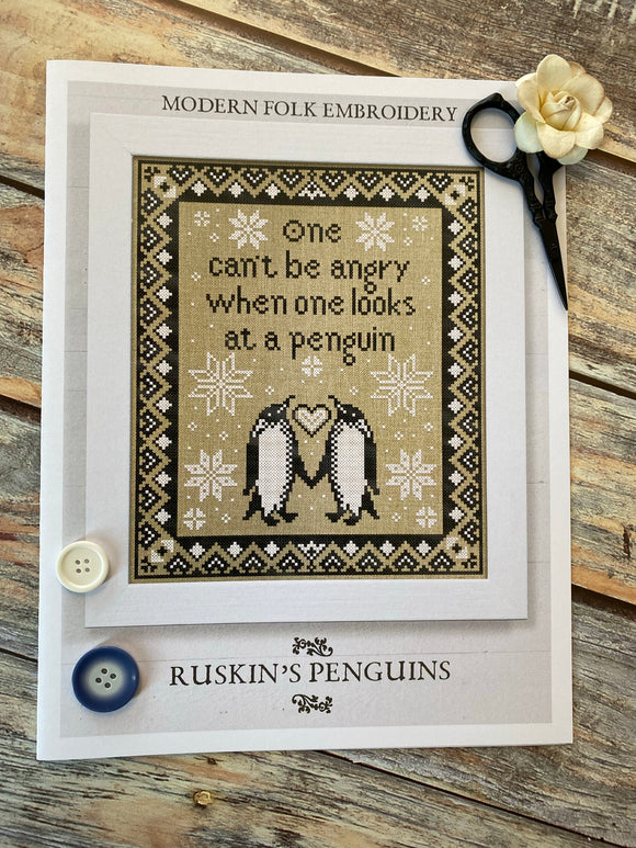 Ruskin's Penguins | Modern Folk Embroidery