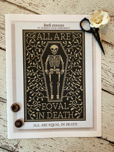 All Are Equal In Death | Dark Crosses | Modern Folk Embroidery