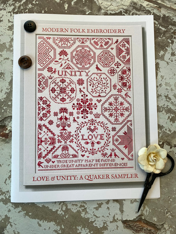 Love & Unity: A Quaker Sampler | Modern Folk Embroidery