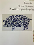 Tribal Pig | White Willow Stitching
